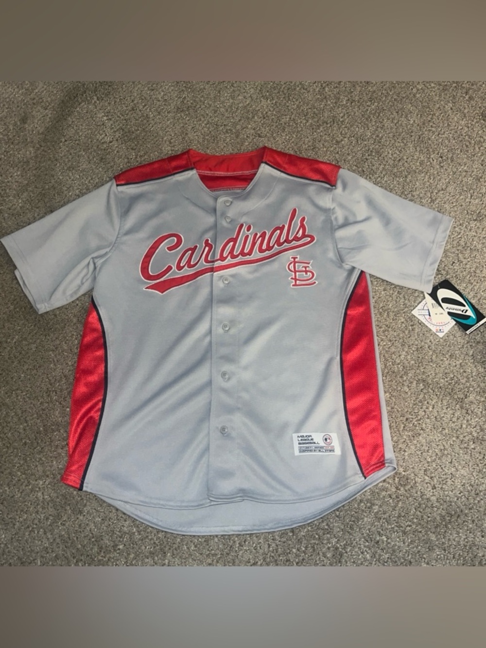 Vintage St. Louis Cardinals Jersey MLB Embroidered Sz Large 90s Dynasty Gray NWT